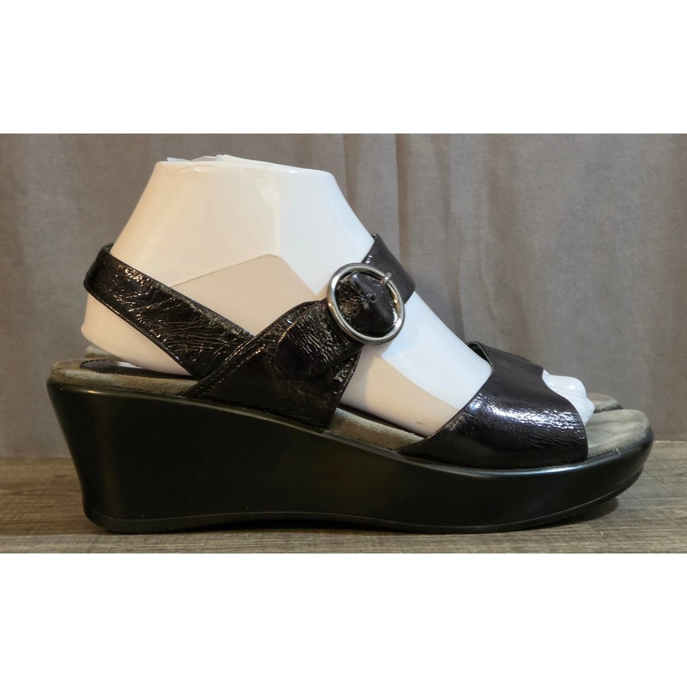 Dansko Leather Slingback Wedge Sandals Womens Size 38 US 8 Bl